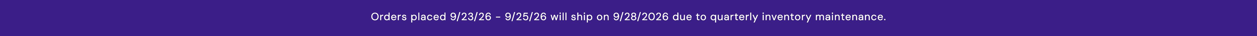 September26 quarterly inventory maintenance